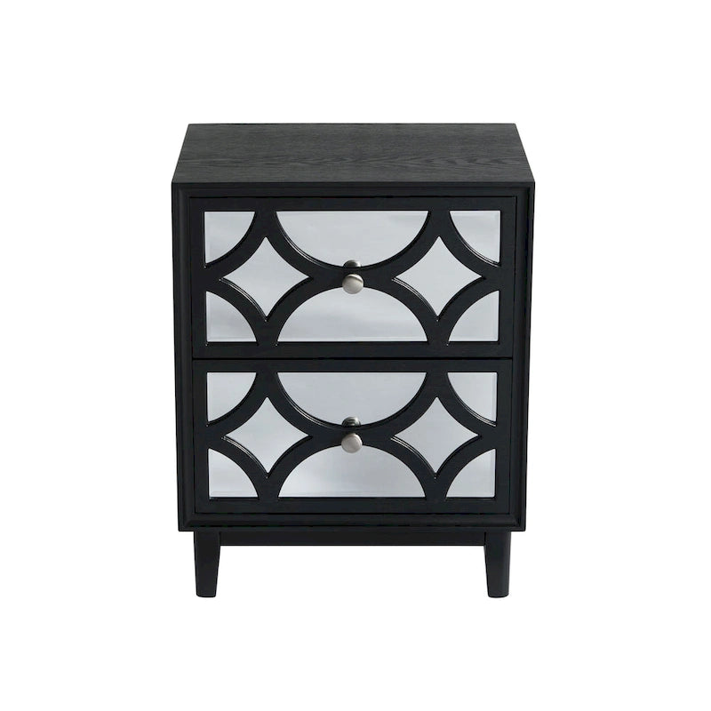 Table de chevet contemporaine avec façade miroir