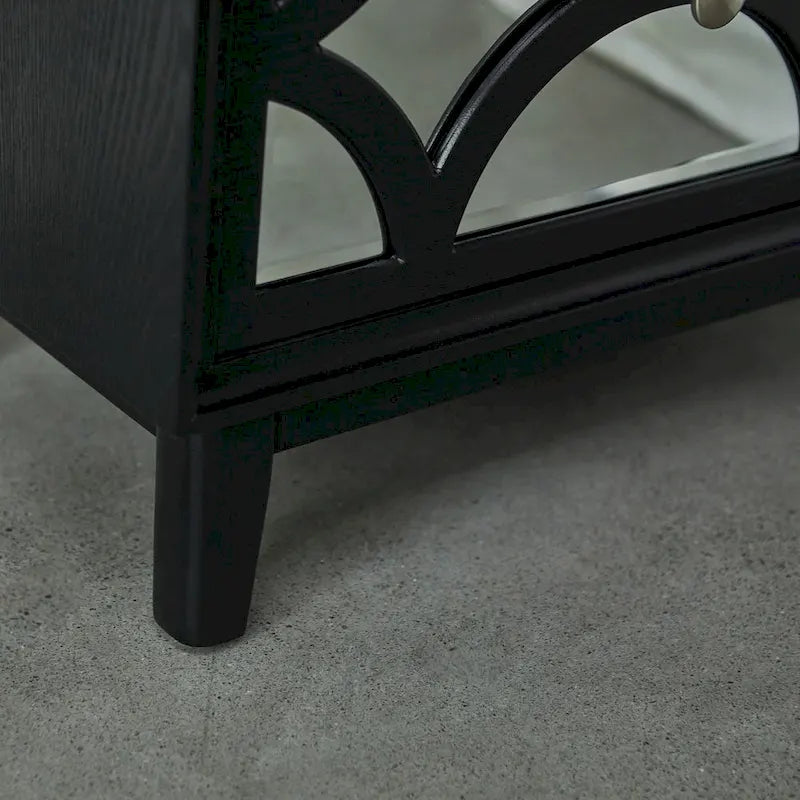 Table de chevet contemporaine avec façade miroir