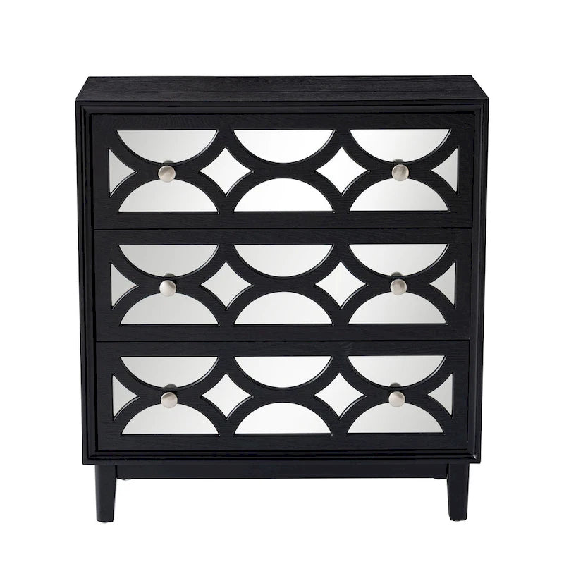 Table de chevet contemporaine avec façade miroir