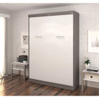 Lit escamotable Bestar Nebula Full avec rangement, lit mural pour chambre d'amis