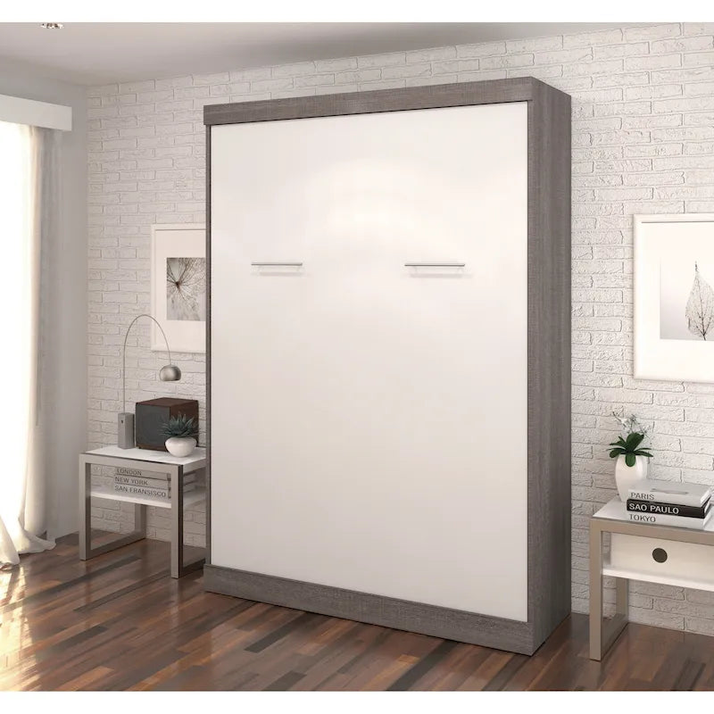 Lit escamotable Bestar Nebula Full avec rangement, lit mural pour chambre d'amis