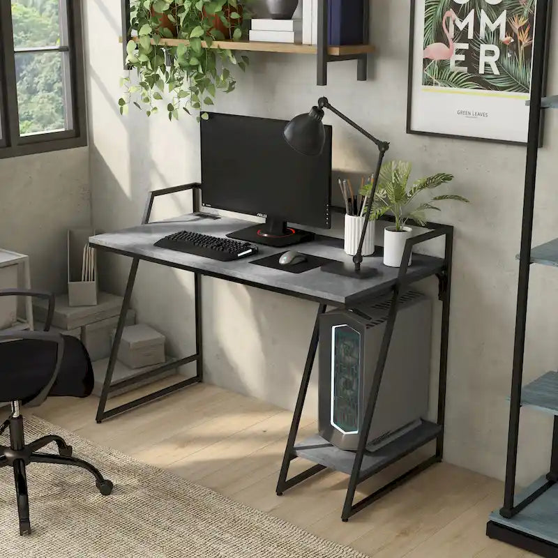 Bureau informatique industriel en acier de 49 pouces avec ports USB