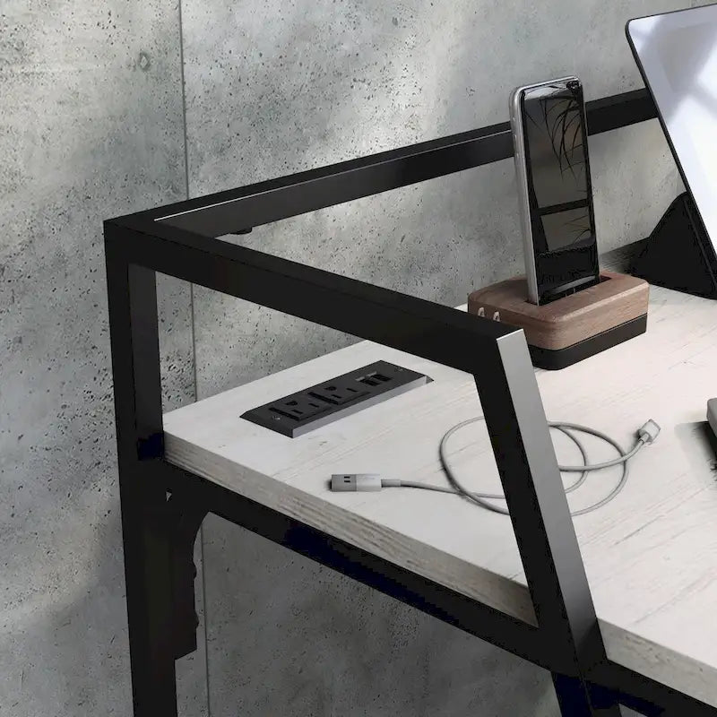 Bureau informatique industriel en acier de 49 pouces avec ports USB