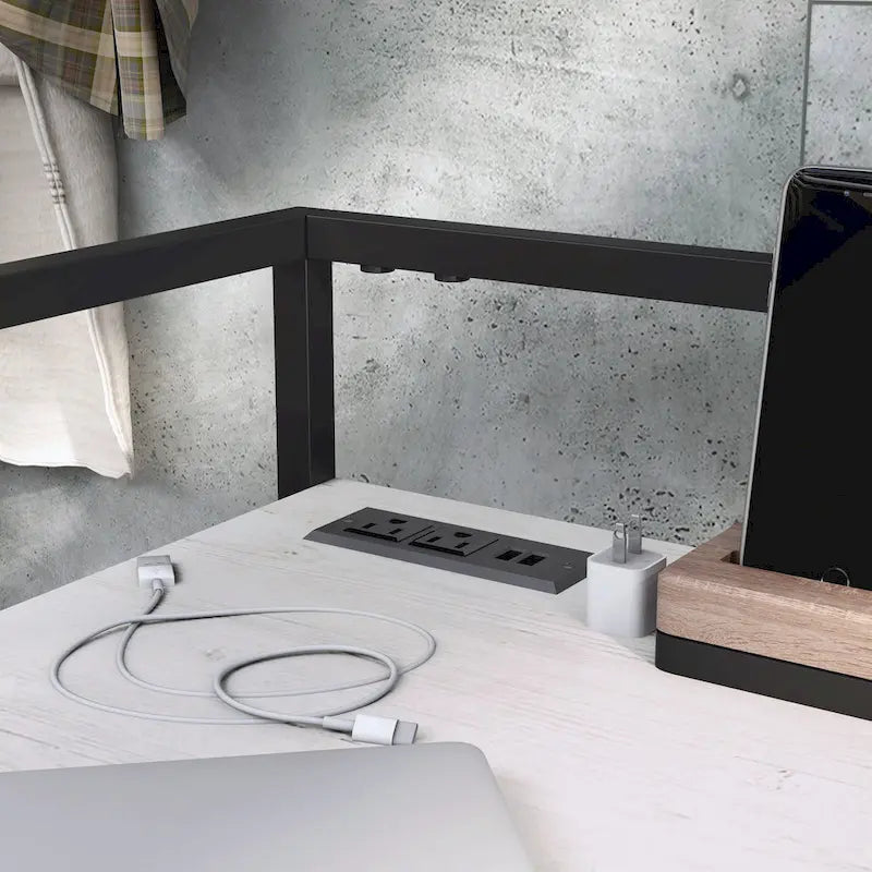 Bureau informatique industriel en acier de 49 pouces avec ports USB