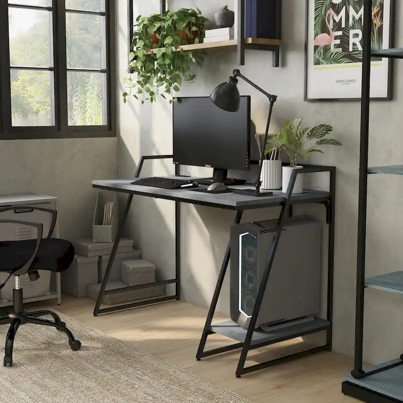 Bureau informatique industriel en acier de 49 pouces avec ports USB