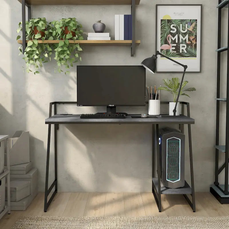 Bureau informatique industriel en acier de 49 pouces avec ports USB