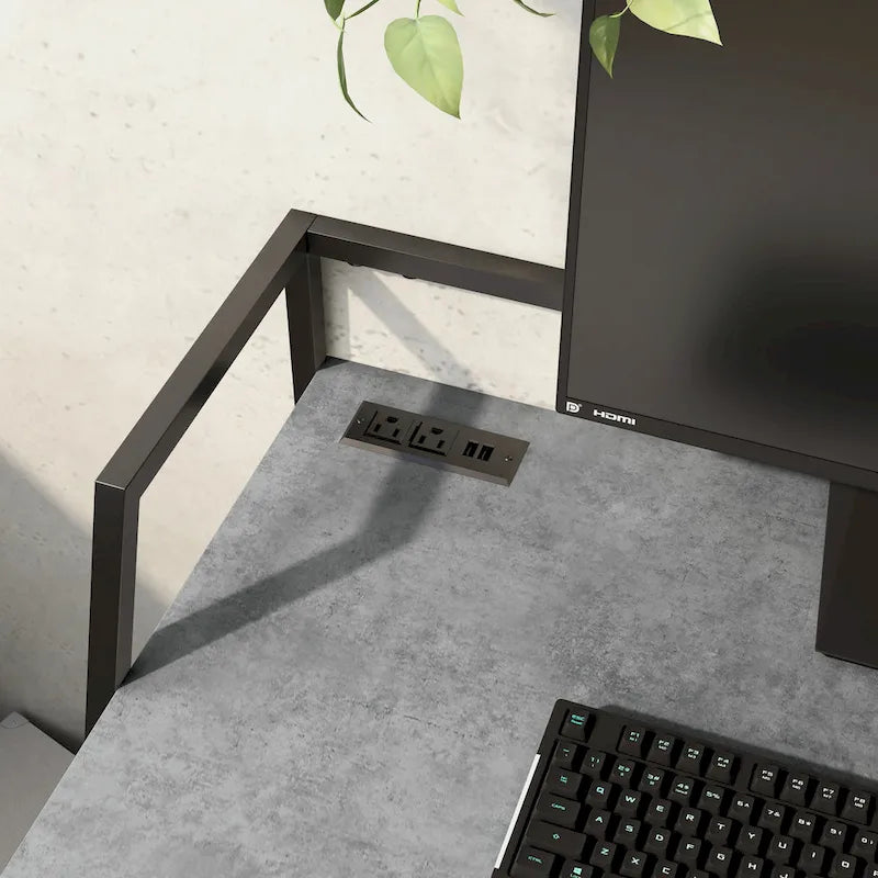 Bureau informatique industriel en acier de 49 pouces avec ports USB