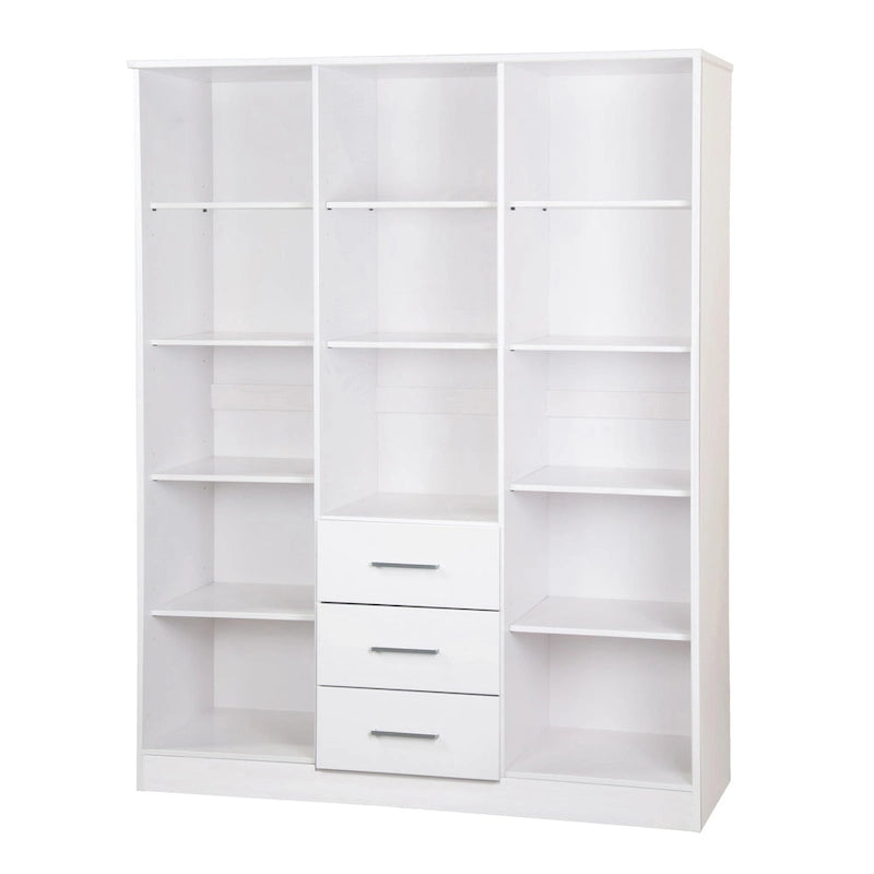Palace Imports Armoire Cosmo 3 portes 100 % bois massif avec portes en bois massif ou portes miroir