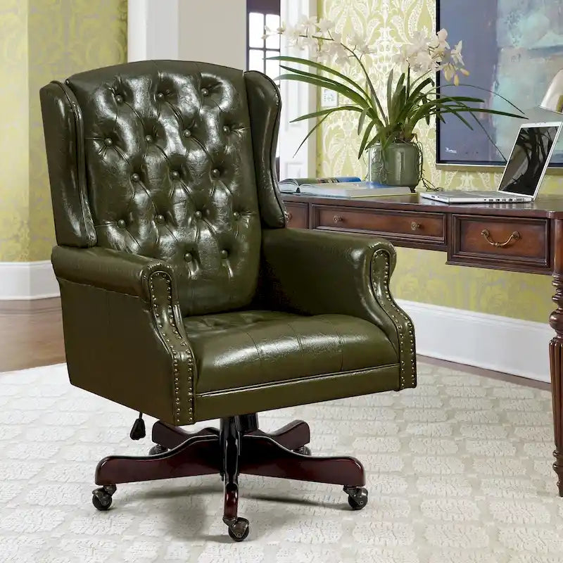Fauteuil de bureau classique de direction à dossier haut avec oreilles