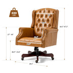 Fauteuil de bureau classique de direction à dossier haut avec oreilles