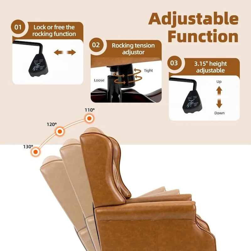 Fauteuil de bureau classique de direction à dossier haut avec oreilles