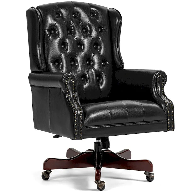 Fauteuil de bureau classique de direction à dossier haut avec oreilles
