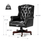 Fauteuil de bureau classique de direction à dossier haut avec oreilles