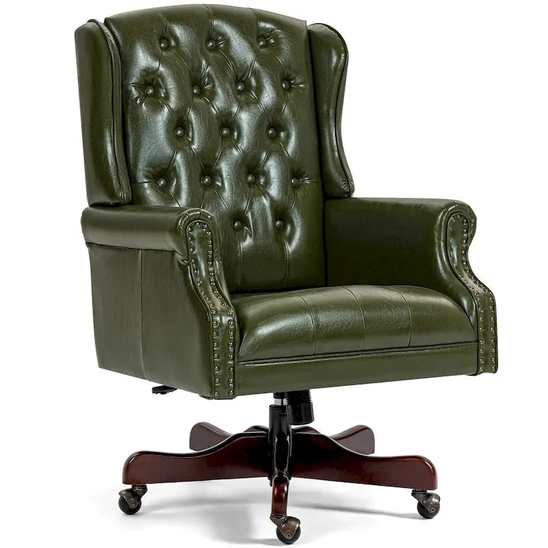 Fauteuil de bureau classique de direction à dossier haut avec oreilles