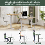 Bureau debout avec tiroir, Bureau électrique à hauteur réglable, Bureau de télétravail assis-debout, Poste de travail ergonomique