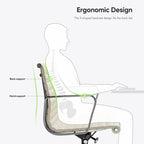 Chaise de bureau ergonomique à dossier bas en cuir véritable et côtelée