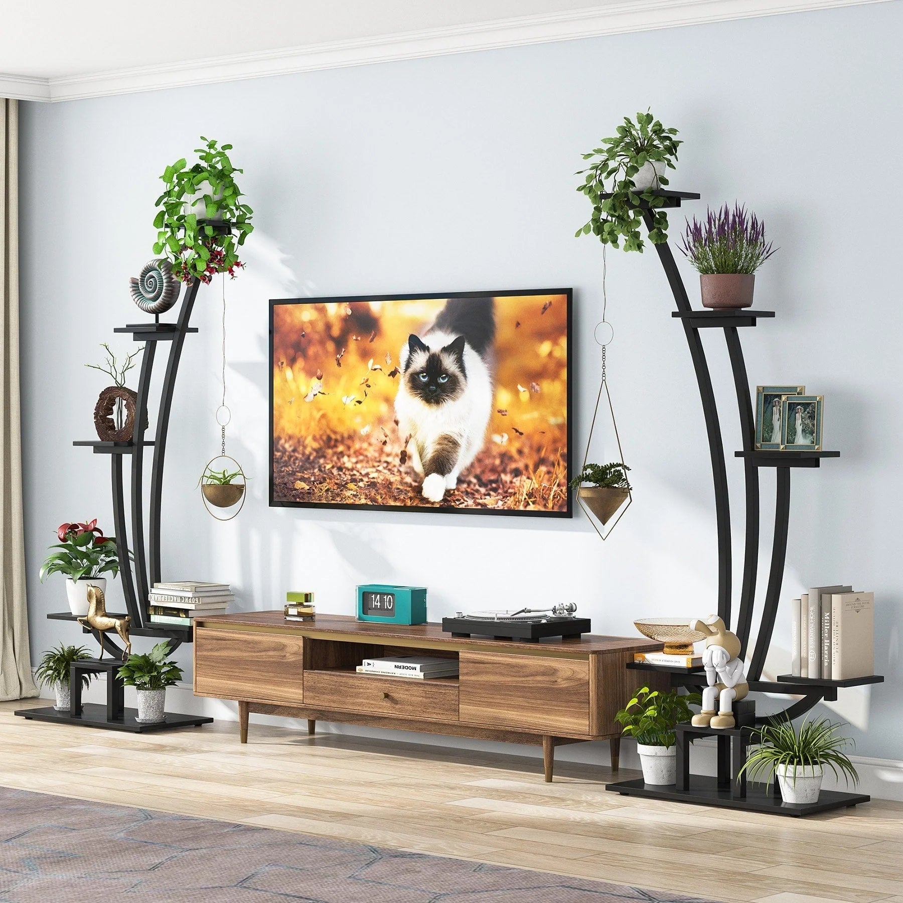 Support pour Plantes d'Intérieur, Étagère à Fleurs à 6 Niveaux pour Jardin Domestique - Lot de 2
