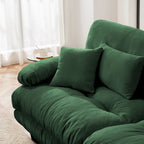 Canapé d'angle en forme de L en chenille avec coussins lombaires