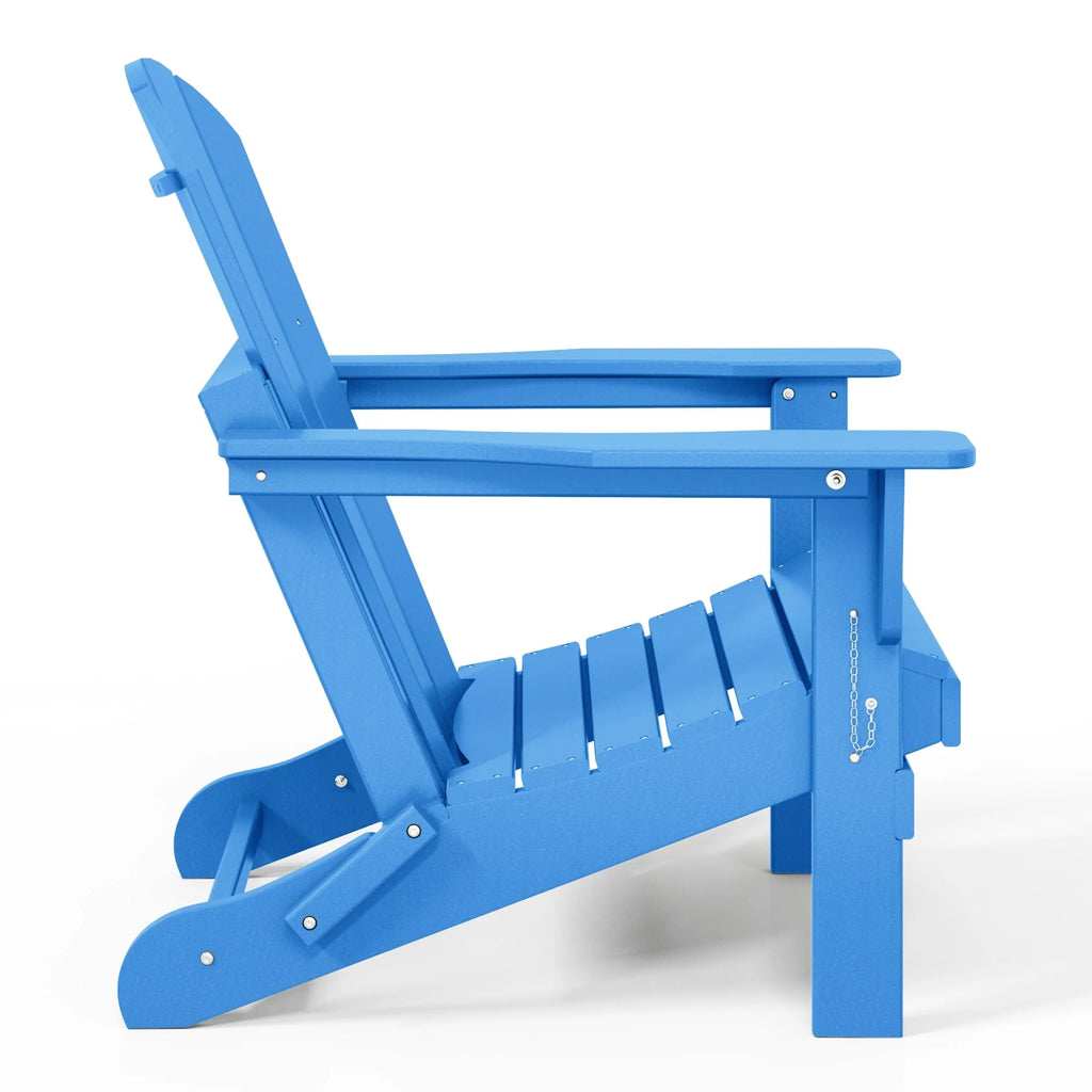 Chaise Adirondack pliante de patio d'extérieur tout temps résistante à la décoloration Polytrends Laguna