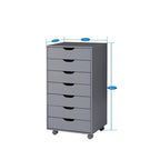 Classeurs de bureau, classeurs en bois pour bureau à domicile, classeur latéral, classeur mobile à tiroirs - Gris