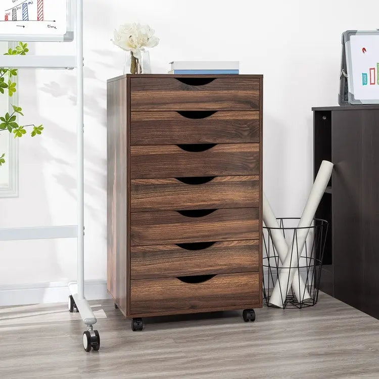 Classeurs de bureau, classeurs en bois pour bureau à domicile, classeur latéral, classeur mobile à tiroirs - Gris