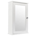 Armoire murale de salle de bain à porte simple avec miroir et étagère, coloris blanc