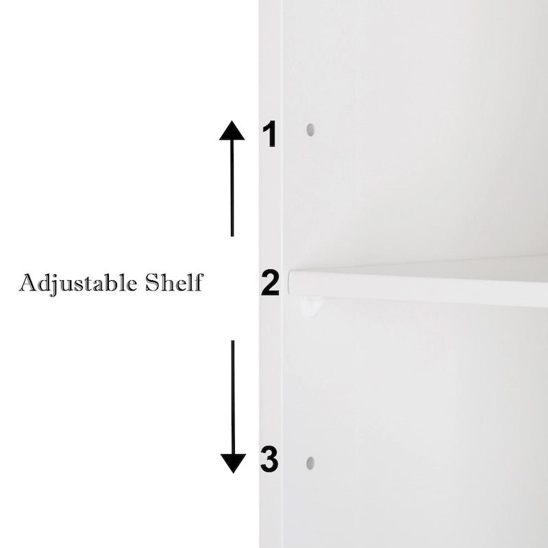 Armoire murale de salle de bain à porte simple avec miroir et étagère, coloris blanc
