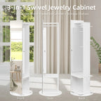 Miroir-armoire à bijoux pleine longueur 360° avec portemanteau – S.O.