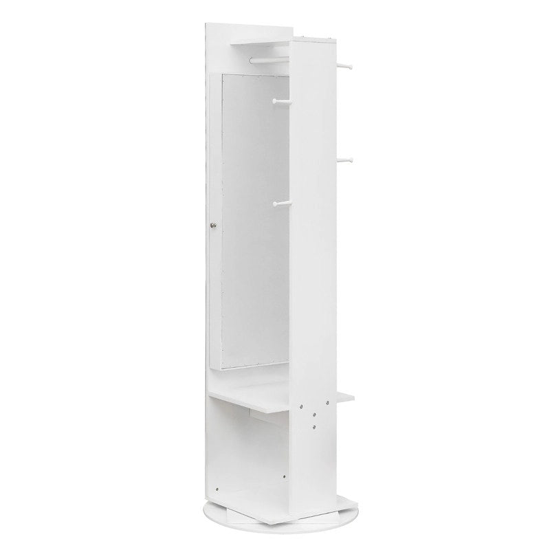 Miroir-armoire à bijoux pleine longueur 360° avec portemanteau – S.O.