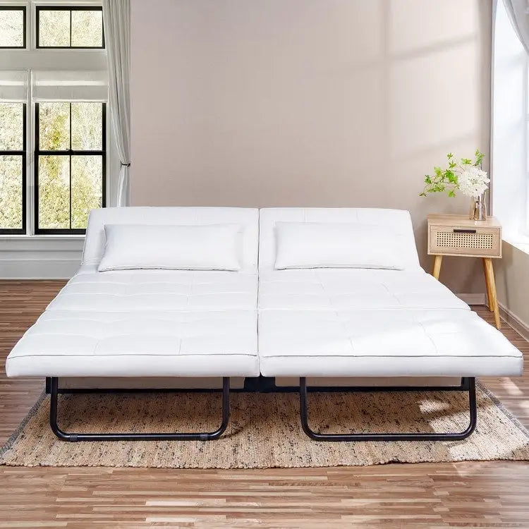 Lit convertible, Lit ottoman multifonction 4 en 1, Fauteuil-lit en lin respirant, Canapé-lit convertible
