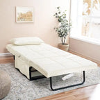 Lit convertible, Lit ottoman multifonction 4 en 1, Fauteuil-lit en lin respirant, Canapé-lit convertible