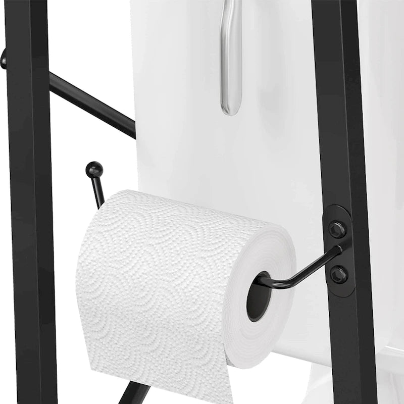 Étagère de rangement de 61 po pour dessus de toilette avec porte coulissante de style rustique et base en métal