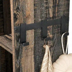 Étagère de rangement de 61 po pour dessus de toilette avec porte coulissante de style rustique et base en métal