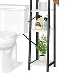 Étagère de rangement de 61 po pour dessus de toilette avec porte coulissante de style rustique et base en métal