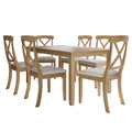 Ensemble de salle à manger 7 pièces en bois style rustique CraftPorch