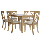 Ensemble de salle à manger 7 pièces en bois style rustique CraftPorch