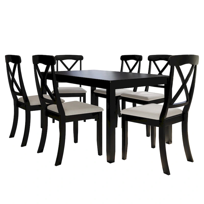Ensemble de salle à manger 7 pièces en bois style rustique CraftPorch