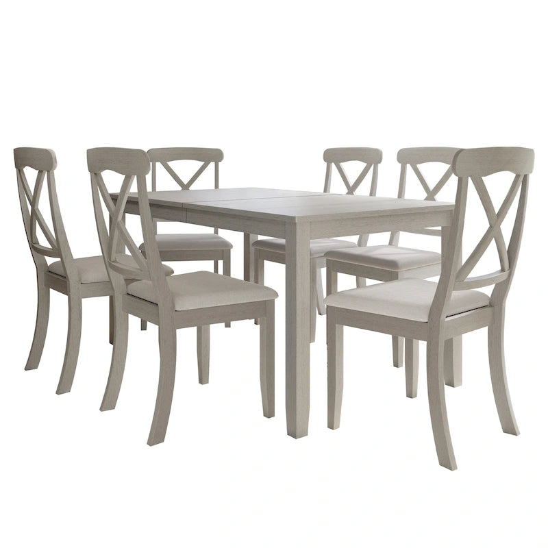 Ensemble de salle à manger 7 pièces en bois style rustique CraftPorch