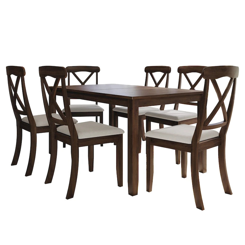 Ensemble de salle à manger 7 pièces en bois style rustique CraftPorch