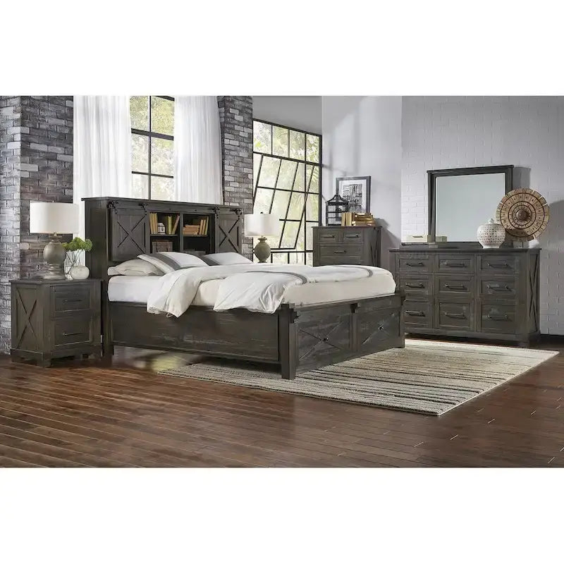 Collection de chambre à coucher 4 pièces en bois massif Sharla de Simply Solid