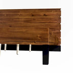 Lit plateforme king-size en bois massif avec tête de lit en six parties
