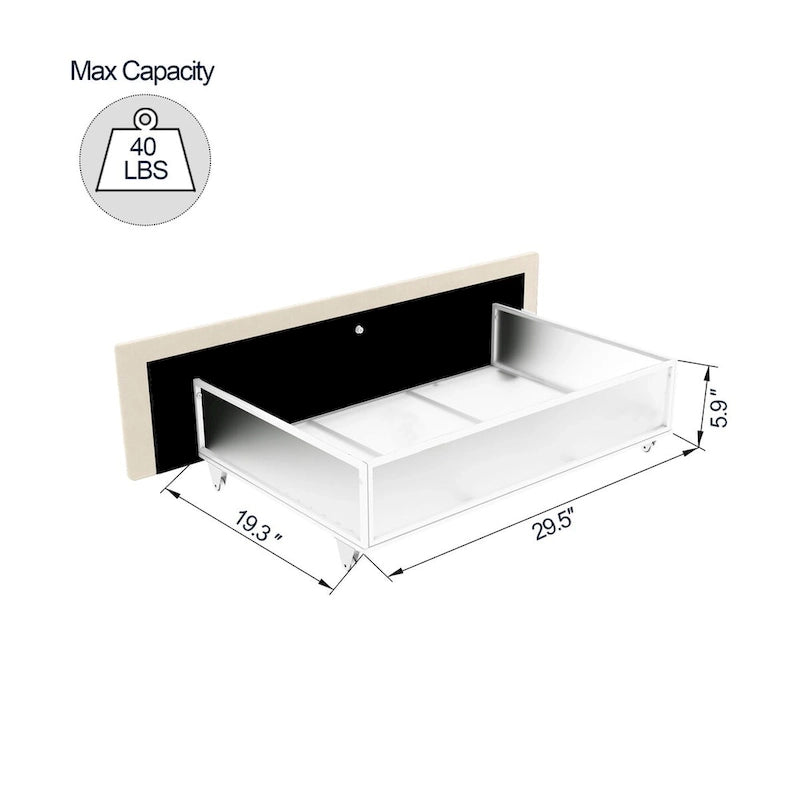 Lit de repos rembourré avec 2 tiroirs