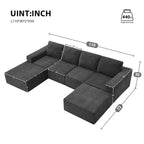 Canapé d'angle modulaire en U, ensemble de canapés de sol de luxe en chenille