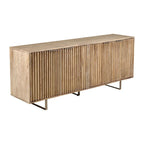 Buffet Dayton de 72 pouces de style Mid-Century Modern en bois de manguier cannelé