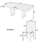 Ensemble de salle à manger extensible 7 pièces en bois 72 po traditionnel