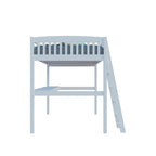 Lit mezzanine simple avec bureau, en bois massif