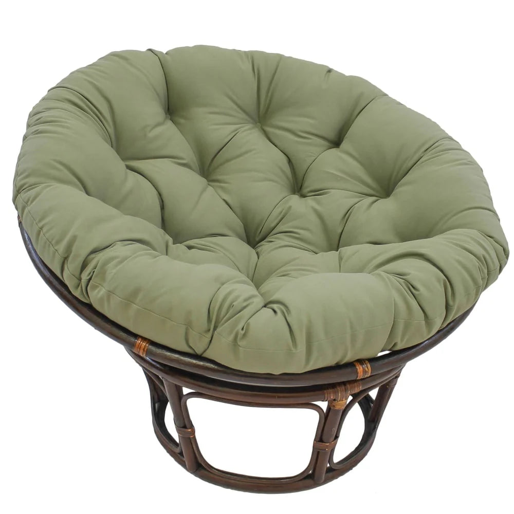 Fauteuil Papasan en rotin Bali de 42 pouces avec coussin en sergé