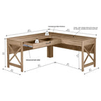 Bureau en L de style ferme moderne avec tiroir