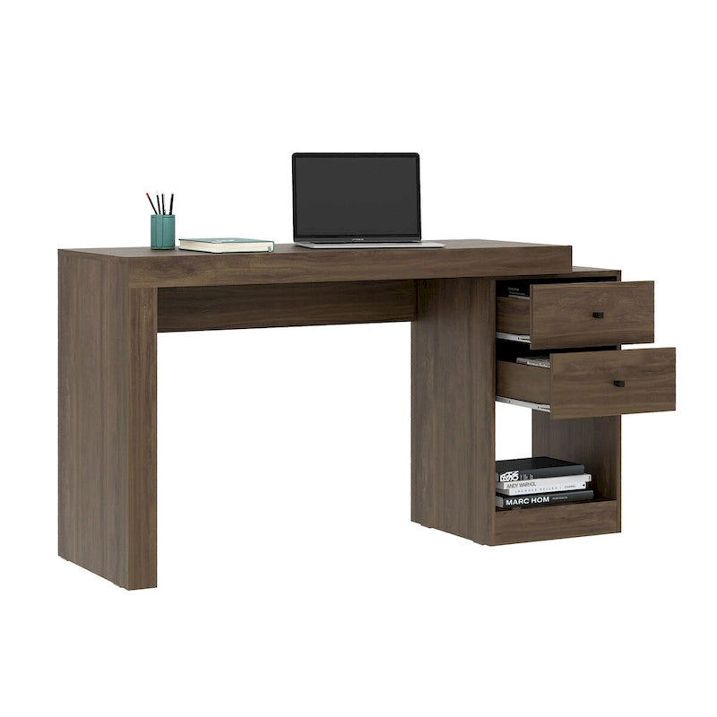 Bureau d'angle extensible de 119 à 155 cm de long pour bureau à domicile au design moderne