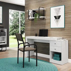 Bureau d'angle extensible de 119 à 155 cm de long pour bureau à domicile au design moderne